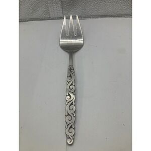 Lyon Stainless Ornate Scroll Serving Fork Vintage Elegant Tableware Kitchenware